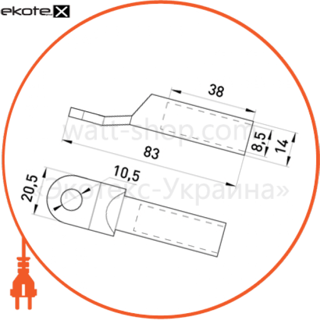 Enext s038004 медно-алюминиевый кабельный наконечник e.end.stand.ca.dtl.1.35