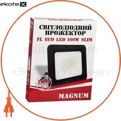 Magnum 90014089 прожектор светодиодный magnum fl eco led 100вт slim 6500к ip65