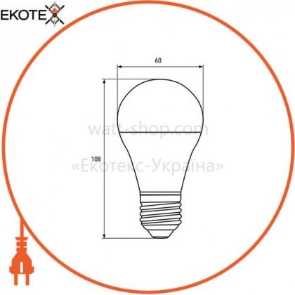 Класична світлодіодна LED Лампа EUROLAMP EKO A60 8W E27 4000K, Eurolamp, LED-A60-08274(D)