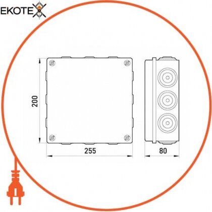 Enext p016006 распределительная коробка e.db.pro.255.200.80