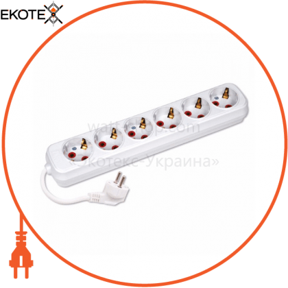 Подовжувач 6 гнізда 7 М з заземленням, Horoz Electric, 200-607-601