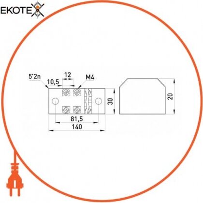 Enext p056009 клеммная колодка защищенная e.tc.protect.25.10, 25а, 10 полюсов