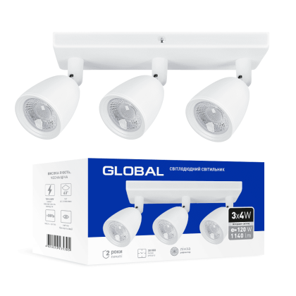 Світильник світлодіодний GSL-01S GLOBAL 12W 4100K білий, Global, 3-GSL-11241-SW