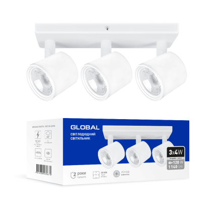 Світильник світлодіодний GSL-02S GLOBAL 12W 4100K білий, Global, 3-GSL-21241-SW