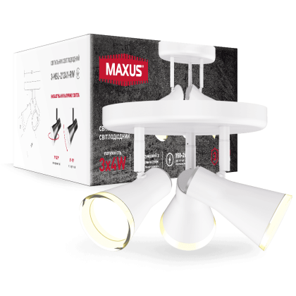Спот світильник на 3 лампи MAXUS MSL-02R 3x4W 4100K білий, Maxus, 3-MSL-21241-RW