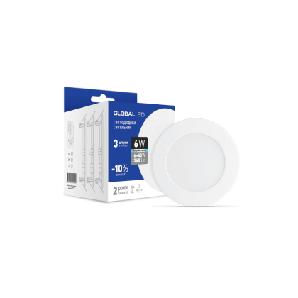 LED світильник точковий врізний Global SPN 6W яскраве світло (3шт. В уп) (3-SPN-004-С), Global, 3-SPN-004-C