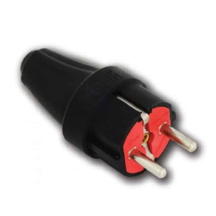 Вилка пряма з заземленням каучукова, Horoz Electric, 300-000-804
