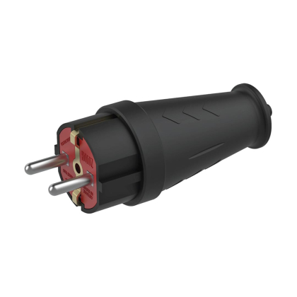 Вилка пряма з заземленням каучукова, Horoz Electric, 300-000-807
