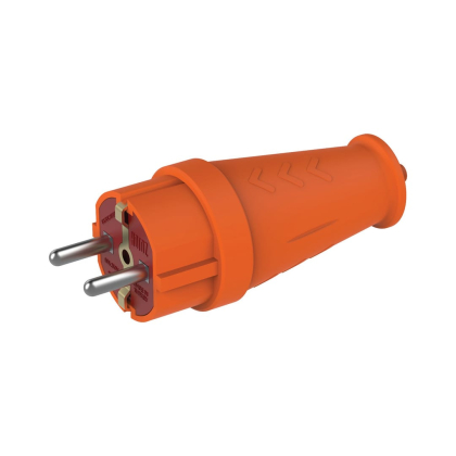 Вилка пряма з заземленням каучукова, Horoz Electric, 300-001-807