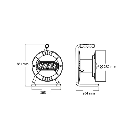 Кабельна котушка NEW без кабеля з заземленням, Horoz Electric, 310-000-101