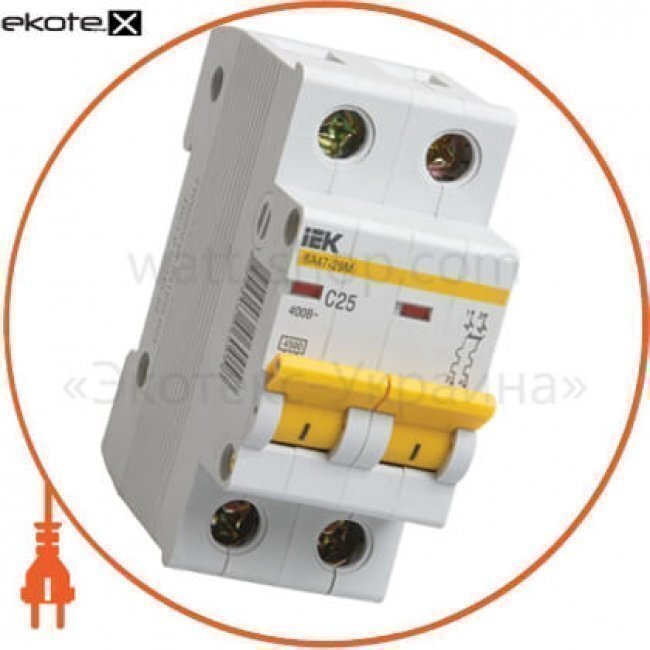 Авт. викл. ВА47-29М 2P 4A 4,5 кА х-ка C IEK, IEK, MVA21-2-004-C