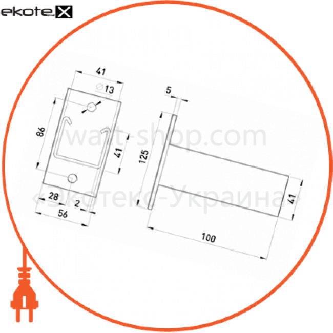 Enext AC-3-41-10 c консоль кронштейна l:100 h профиля 41 мм