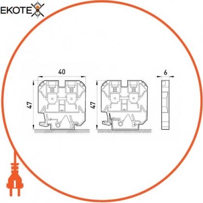 Enext p049001 клеммная колодка наборная на din-рейку e.tc.din.pro.2.5, без крышки