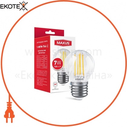 Maxus 1-MFM-744 лампа светодиоднаяg45 fm 7w 4100k 220v e27 clear