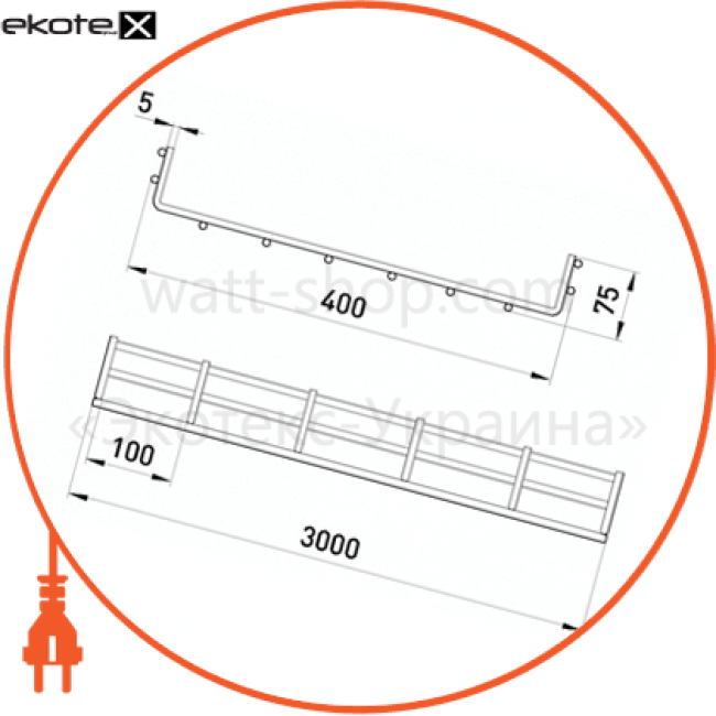 Enext ATK-40-45 лоток проволочный 400х75 5.0 мм, длина 3 м