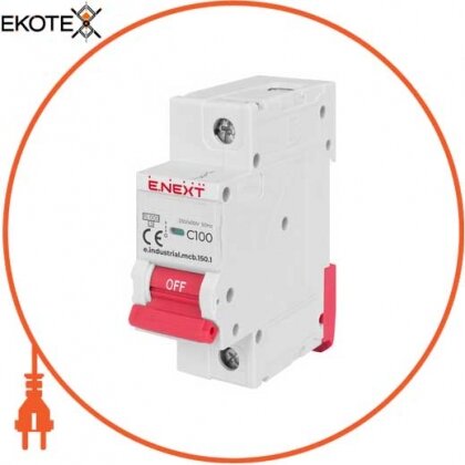Enext i0630040 модульный автоматический выключатель e.industrial.mcb.150.1.c100, 1р, 100а, c, 15ка
