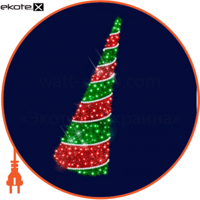 Світлова конструкція Ялинка, 3,0*1,0, Люм'єр, 3D009V2