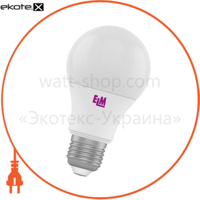 Лампа світлодіодна стандартна B60 PA10L 7W E27 4000K алюмопл. корп. 18-0059, ELM, 18-0059
