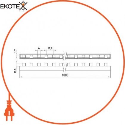 Шина з'єднувальна e.bc.stand.2.100, 2п., 100 А, Enext, s017005