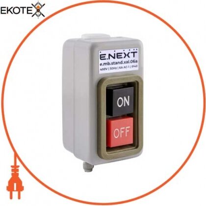 Кнопковий пост металевий e.mb.stand.xal.06a 3 фази, 6А, On-Off, Enext, s006023