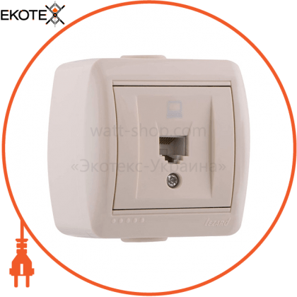 Розетка комп'ютерна 710-0300-139 Колір Крем / Крем 10A 250V~, Lezard, 710-0300-139