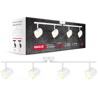 Спот світильник на 4 лампи MAXUS MSL-01C 4x4W 4100K білий, Maxus, 4-MSL-11641-CW