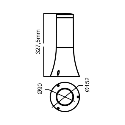 Світильник садово-парковий ORCHID-1 Е27 сірий, Horoz Electric, 400-001-121