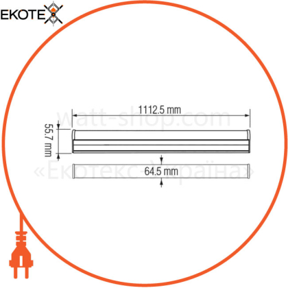 Світильник вологоз.LED 40W 6400K 4200Lm 170-265V IP65 1262x78,4мм/1/10