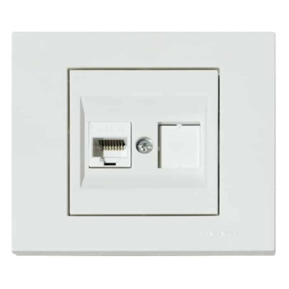 Розетка комп’ютерна (CAT6) біла GRANO, Ovivo, 400-010300-229