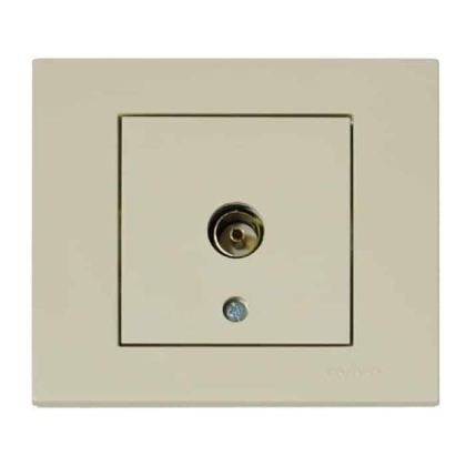 Розетка ТВ прохідна кремова GRANO, Ovivo, 400-020300-224