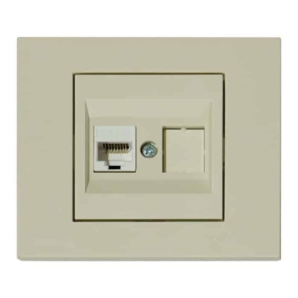 Розетка комп’ютерна (CAT6) кремова GRANO, Ovivo, 400-020300-229