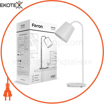 Настільний світильник Feron DE1440 під лампу Е27 білий