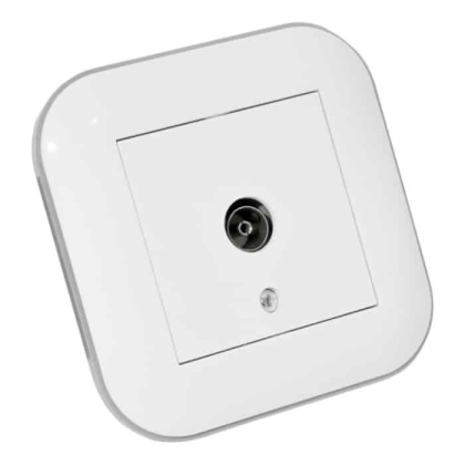 Розетка ТВ прохідна LOFT білий+сірий, Ovivo, 404-010303-224