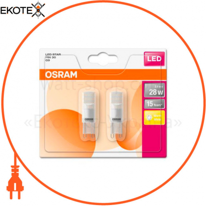Лампа Блистер 2 лампы LS PIN30 FR 2,6W/827 230V G9 BLI2 OSRAM, Ledvance Osram, 4058075171435