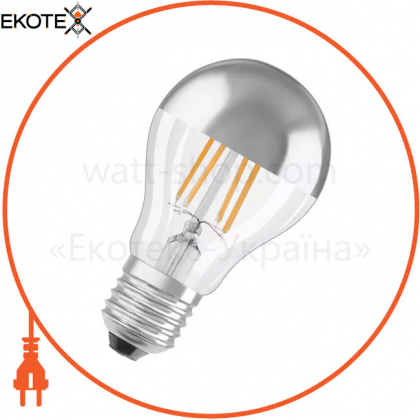 Лампа LSCLA50MIR S 6,5W/827 230V FIL E27 10X1 OSRAM  "серебро", Ledvance Osram, 4058075427860