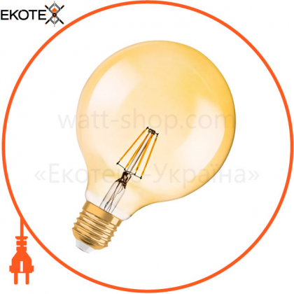 Лампа 1906LED GLOBE G125 6,5W/825 230V FIL GOLD E27 4X1 OSRAM, Ledvance Osram, 4058075809406