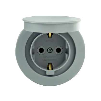 Розетка з заземленням з кришкою сіра xOne, Ovivo, 406-240000-249
