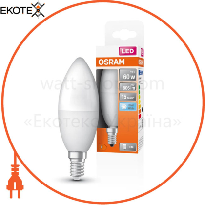 LED STAR CL B60 7,5W/840 230V FR E14 6X1 OSRAM