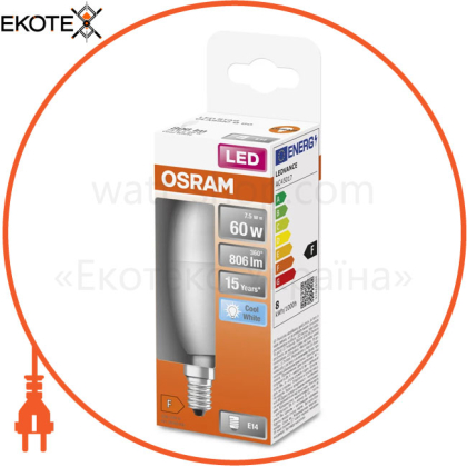 LED STAR CL B60 7,5W/840 230V FR E14 6X1 OSRAM