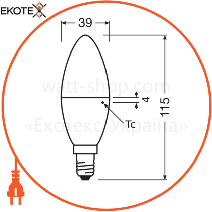 LED STAR CL B60 7,5W/840 230V FR E14 6X1 OSRAM