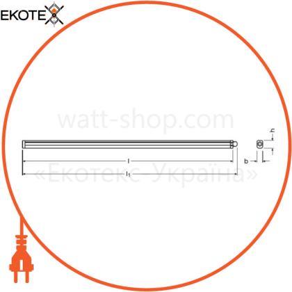 Світильник вологозахищений до компактного корпусу ECO CLASS SLIM DAMP PROOF 1200 36W 6500K