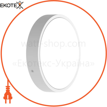 Светильник накладной BULKHEAD ROUND BLKH RD 300 P 16W CPS WT