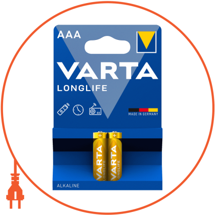Батарейка VARTA LONGLIFE AAA BLI 2 шт, Varta, 4103101412