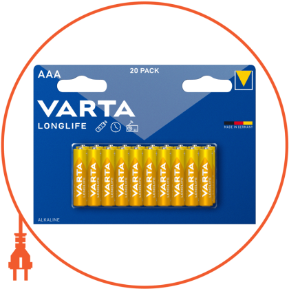 Батарейка VARTA LONGLIFE AAA BLI 20 ALKALINE, Varta, 4103101420