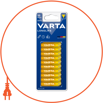 Батарейка VARTA LONGLIFE AAA BLI 30 ALKALINE, Varta, 4103101630