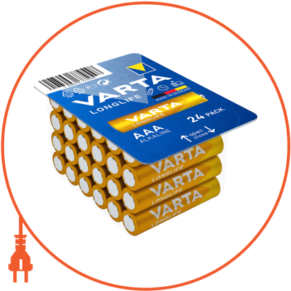Батарейка VARTA LONGLIFE AAA BOX 24 ALKALINE, Varta, 4103301124