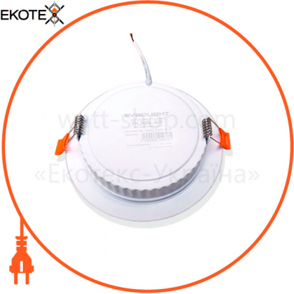 Світильник точковий врізний EVROLIGHT 6Вт коло PLAIN-6R 4200К, Евросвіт, 41059