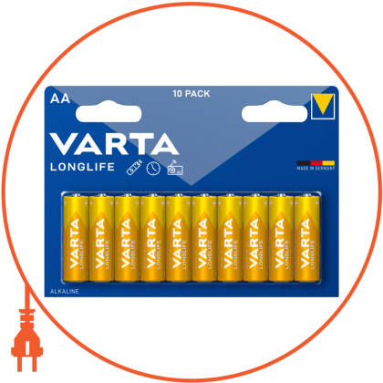 Батарейка VARTA LONGLIFE AA BLI 10 ALKALINE, Varta, 4106101461