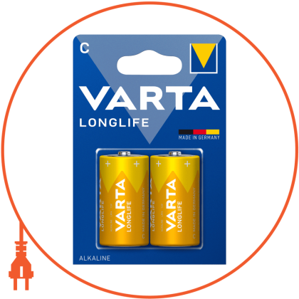 Батарейка VARTA LONGLIFE C BLI 2 шт, Varta, 4114101412