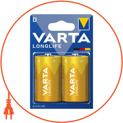 Батарейка VARTA LONGLIFE D BLI 2 шт, Varta, 4120101412